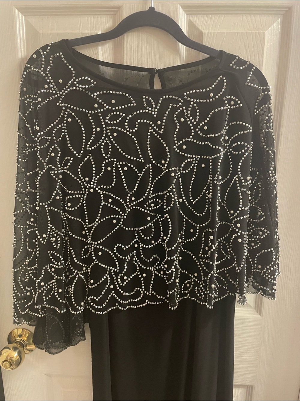 MSK Black Beaded Evening Dress